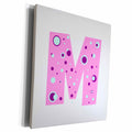 3dRose BrooklynMeme Designs - Girls pink letter M - Museum Grade Canvas Wrap (cw_224068)