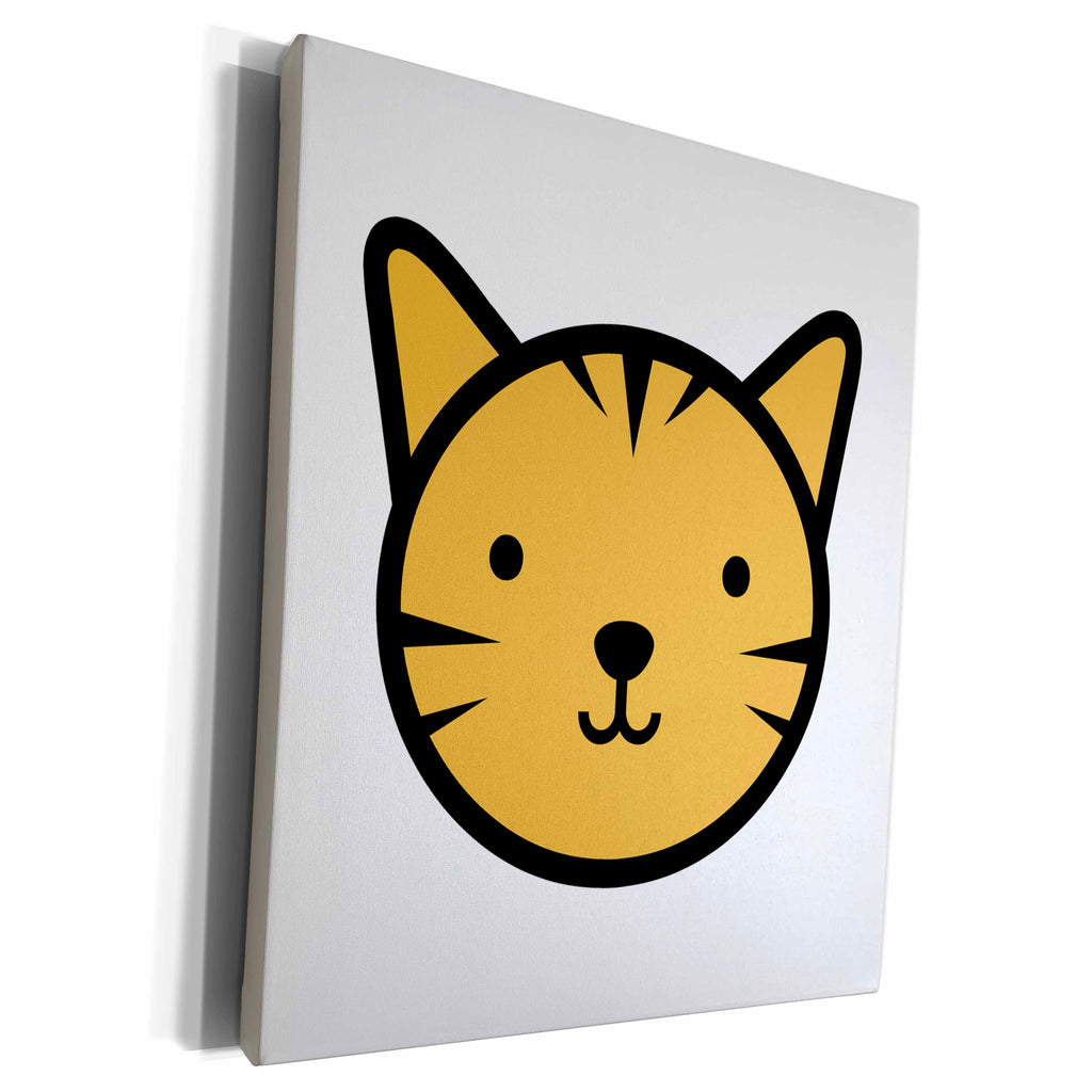 3dRose BrooklynMeme Animals - Cute cartoon cat - Museum Grade Canvas Wrap (cw_224187)
