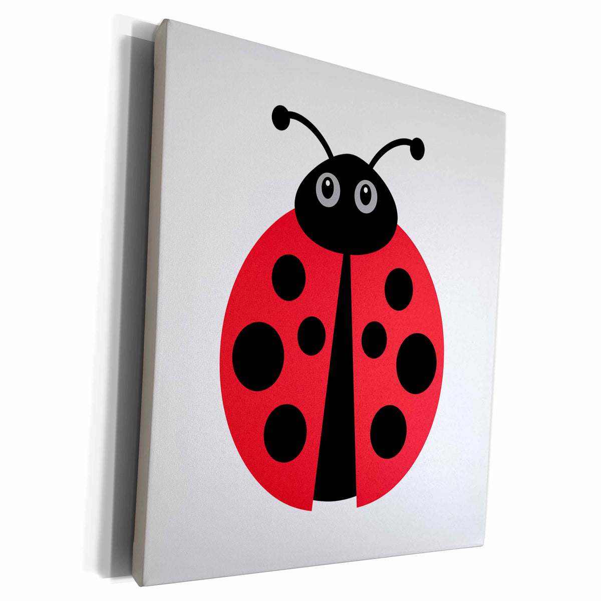 3dRose BrooklynMeme Animals - Cute cartoon ladybug - Museum Grade Canvas Wrap (cw_224191)