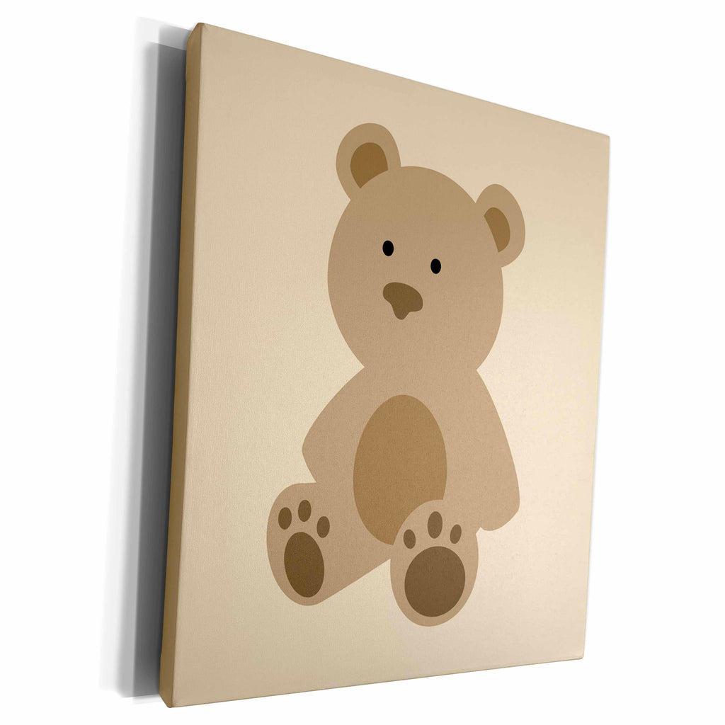 3dRose BrooklynMeme Animals - Cute teddy bear - Museum Grade Canvas Wrap (cw_224228)