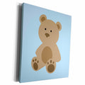 3dRose Cute teddy bear on a light blue background - Museum Grade Canvas Wrap (cw_224229)