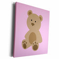 3dRose Cute teddy bear on a light pink background - Museum Grade Canvas Wrap (cw_224230)