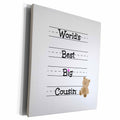 3dRose Worlds best big cousin with pink star - Museum Grade Canvas Wrap (cw_224271)