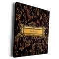 3dRose Gold Leaves on Dark Brown - Museum Grade Canvas Wrap (cw_22428)