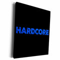 3dRose Hardcore, blue lettering on a black background - Museum Grade Canvas Wrap (cw_224393)
