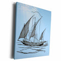 3dRose Art print. Sailing boat. Ocean. Sea. Décor. Blue sky. - Museum Grade Canvas Wrap (cw_224406)