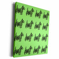 3dRose Pattern. Scottish Terrier. Light green and black. - Museum Grade Canvas Wrap (cw_224416)