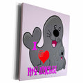 3dRose I Love my Uncle. Seals. Pink. Kids décor. - Museum Grade Canvas Wrap (cw_224474)