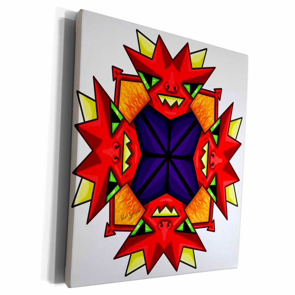 3dRose Lil Demon. Mandala Mandala featuring a mischievous... - Museum Grade Canvas Wrap (cw_224718)