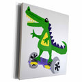 3dRose Funny Alligator Using Motorized Skateboard - Museum Grade Canvas Wrap (cw_224790)