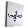 3dRose Funny Shark Drone Cartoon - Museum Grade Canvas Wrap (cw_224791)