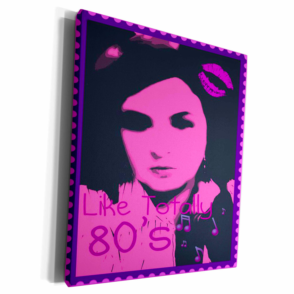 3dRose Beverly Turner 80s Design - Like Totally 80s Pink - Museum Grade Canvas Wrap (cw_22480)