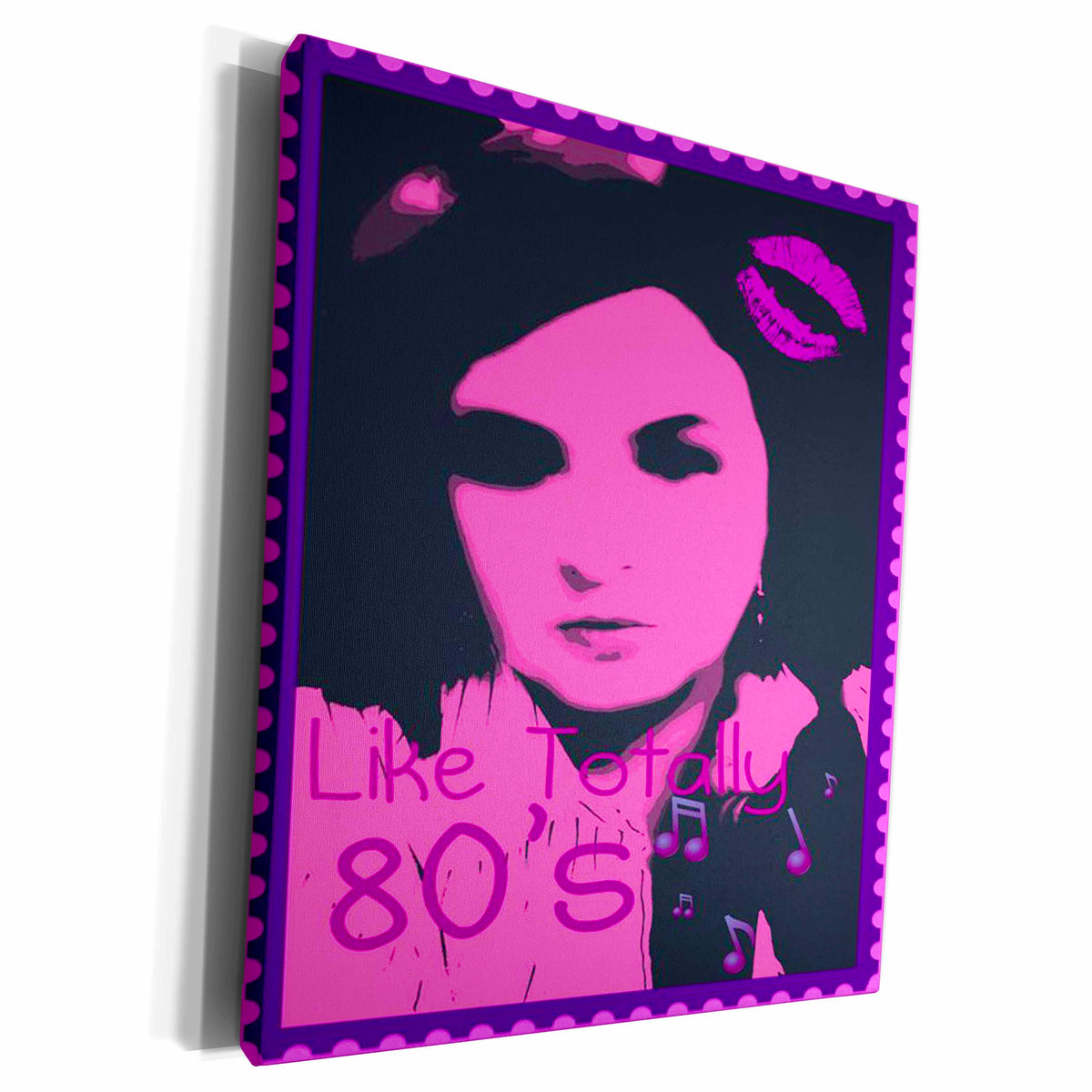 3dRose Beverly Turner 80s Design - Like Totally 80s Pink - Museum Grade Canvas Wrap (cw_22480)
