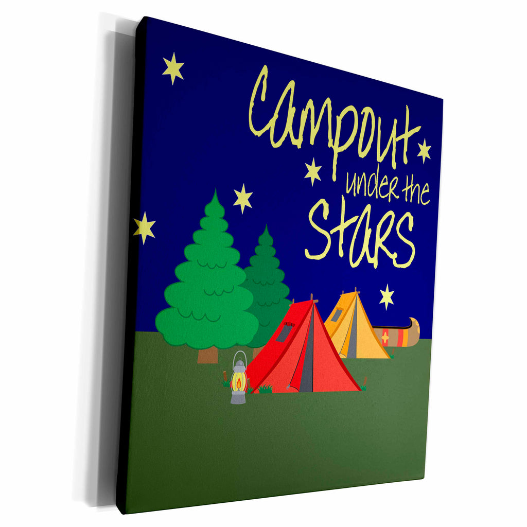 3dRose TNMGraphics Camping - Campout Under the Stars - Museum Grade Canvas Wrap (cw_224836)