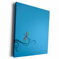 3dRose Blue Elegant Dragonfly on Vine - Museum Grade Canvas Wrap (cw_22494)