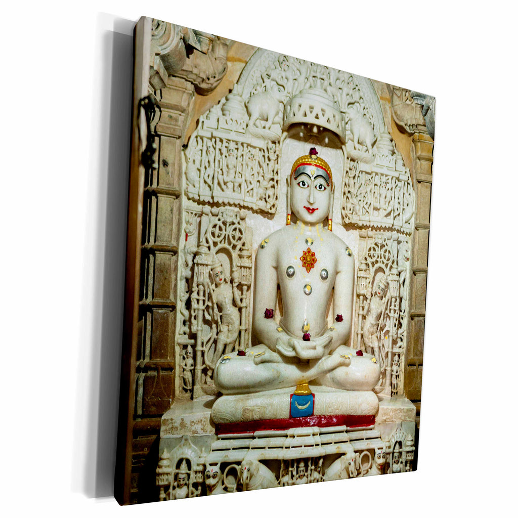 3dRose Bas Relief. Jain Temple. Fort. Jaisalmer. Rajasthan. - Museum Grade Canvas Wrap (cw_225676)