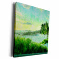 3dRose Florene Impressionism Art - Beach Time Ends - Museum Grade Canvas Wrap (cw_22572)
