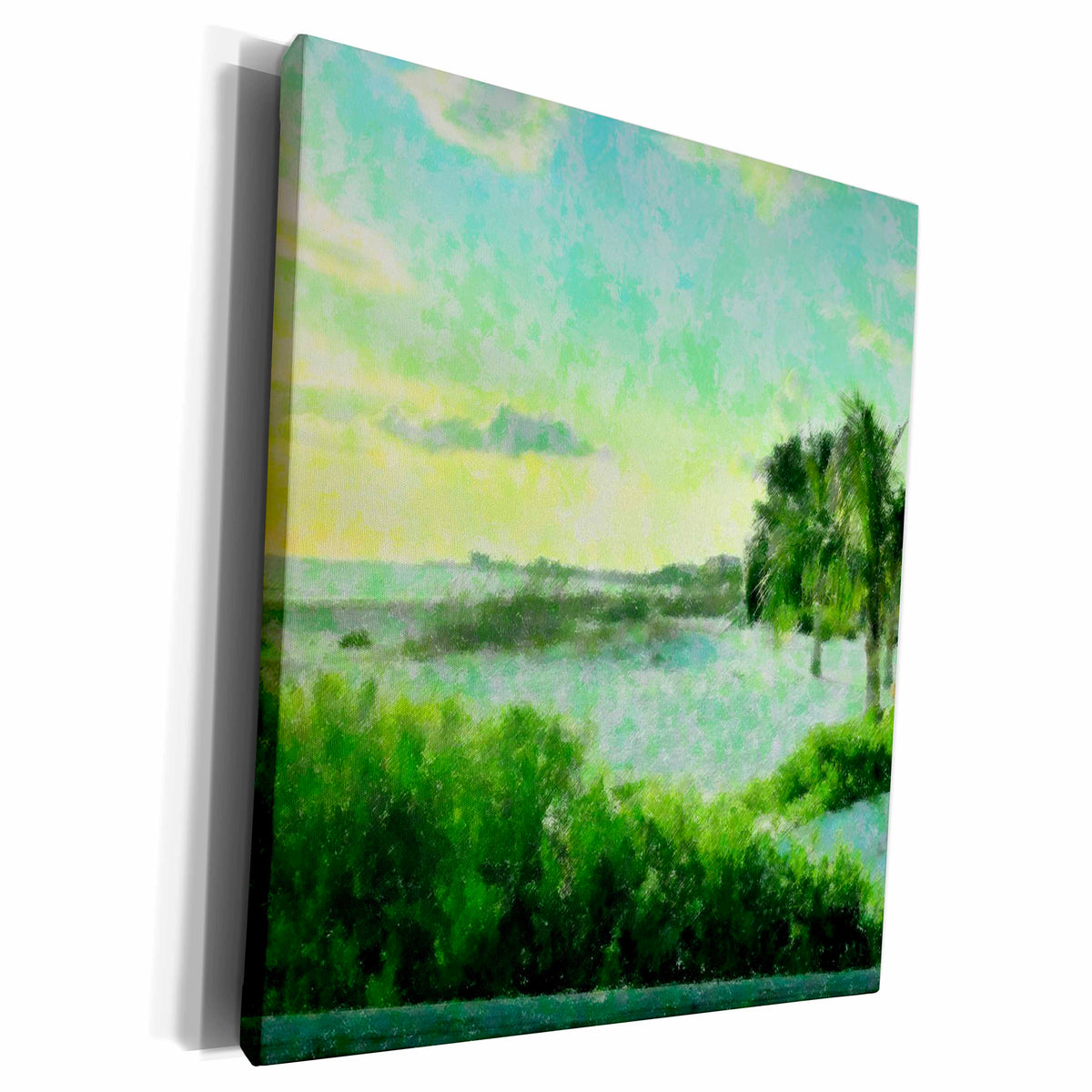 3dRose Florene Impressionism Art - Beach Time Ends - Museum Grade Canvas Wrap (cw_22572)