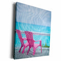 3dRose Bahamas, Little Exuma Island. Deck chairs seen,... - Museum Grade Canvas Wrap (cw_226504)