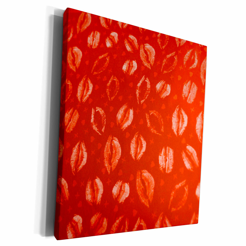 3dRose Florene Decorative - Red Lips - Museum Grade Canvas Wrap (cw_23127)