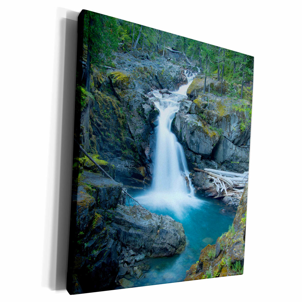 3dRose Silver Falls, Mount Rainier National Park, USA - Museum Grade Canvas Wrap (cw_231779)