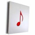 3dRose Red Eighth note Music note on white. Single bright... - Museum Grade Canvas Wrap (cw_232082)