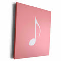 3dRose Coral Pink Eighth note Music note - one single white... - Museum Grade Canvas Wrap (cw_232091)
