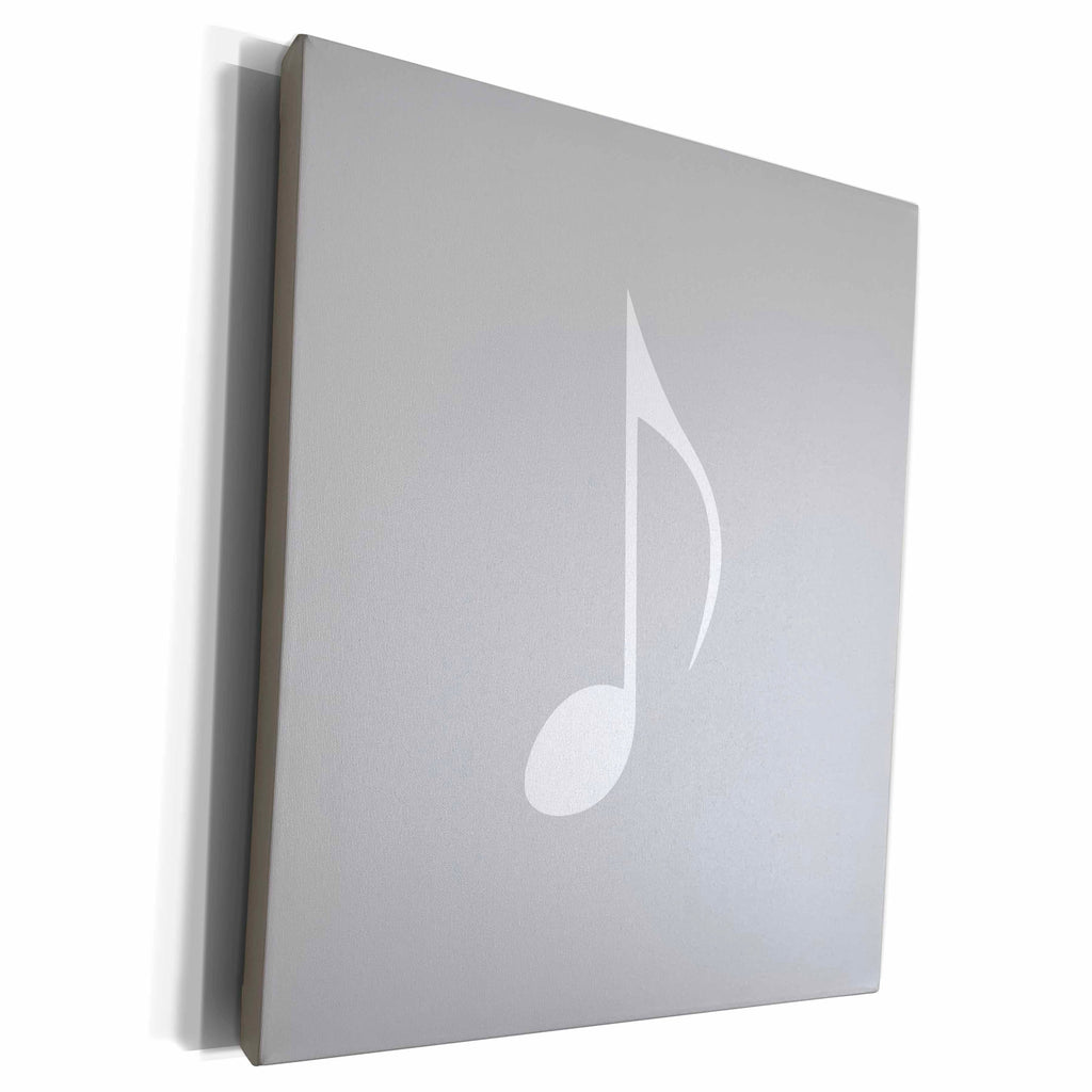 3dRose Gray Eighth Note Music Note - one single grey and... - Museum Grade Canvas Wrap (cw_232095)