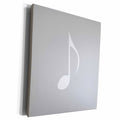 3dRose Gray Eighth Note Music Note - one single grey and... - Museum Grade Canvas Wrap (cw_232095)