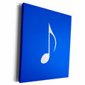 3dRose Dark Blue Eighth Note Music Note - one single white... - Museum Grade Canvas Wrap (cw_232099)