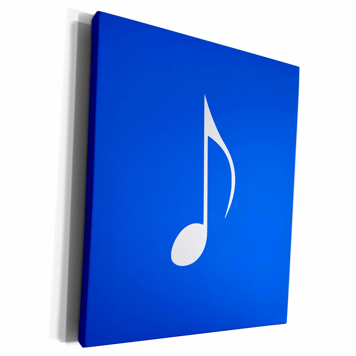 3dRose Dark Blue Eighth Note Music Note - one single white... - Museum Grade Canvas Wrap (cw_232099)