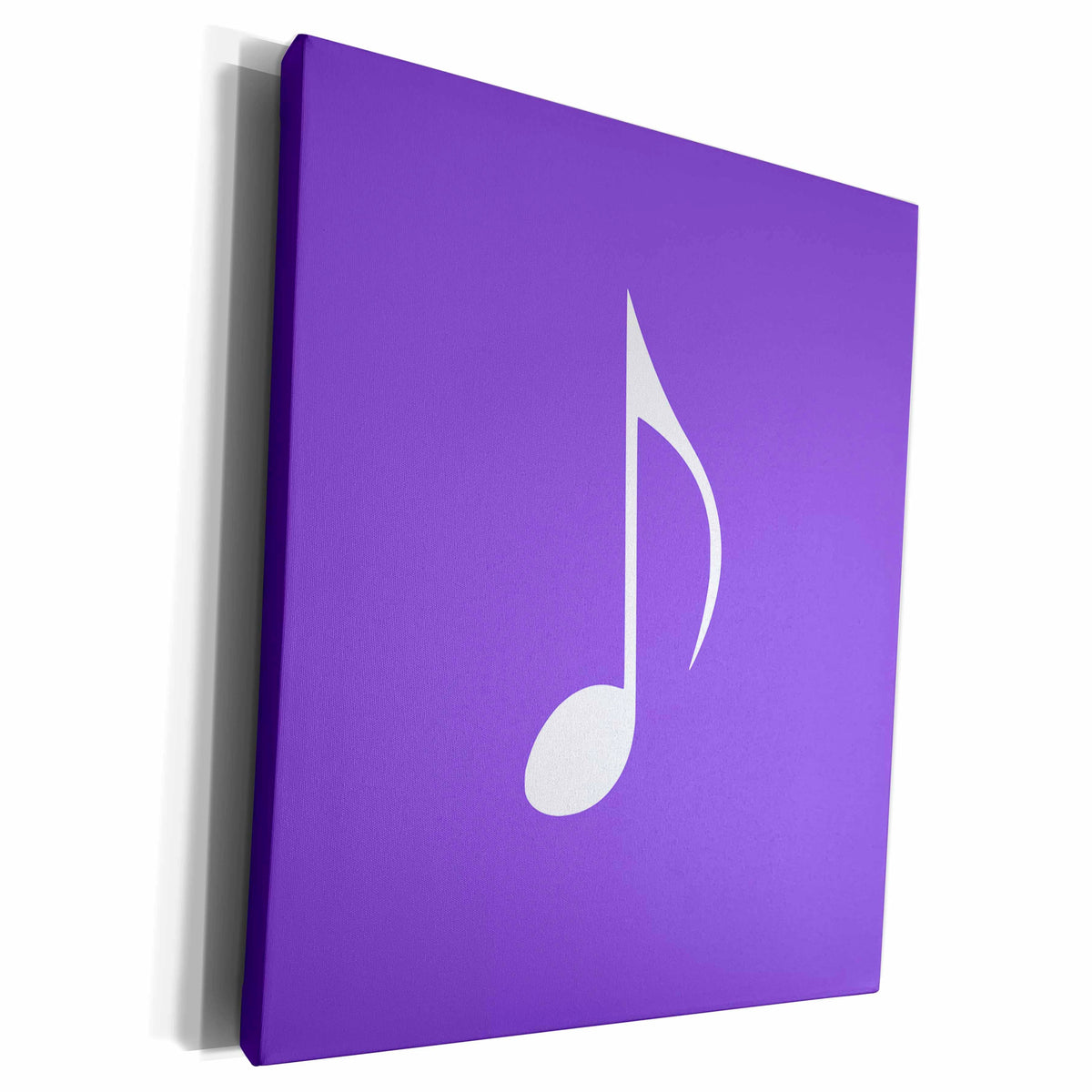 3dRose Purple Eighth note Music note - One single white... - Museum Grade Canvas Wrap (cw_232100)