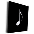 3dRose White Eighth Note Music Note on black. One single... - Museum Grade Canvas Wrap (cw_232101)