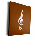 3dRose Brown Treble Clef Music Notation - G clef musical... - Museum Grade Canvas Wrap (cw_232103)