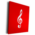 3dRose Red Treble Clef Music Notation - G clef musical note... - Museum Grade Canvas Wrap (cw_232117)