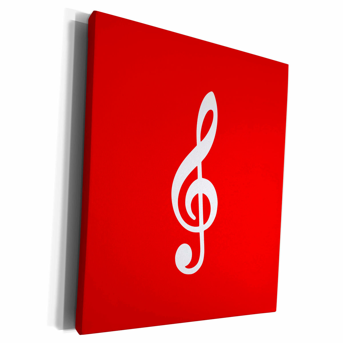 3dRose Red Treble Clef Music Notation - G clef musical note... - Museum Grade Canvas Wrap (cw_232117)