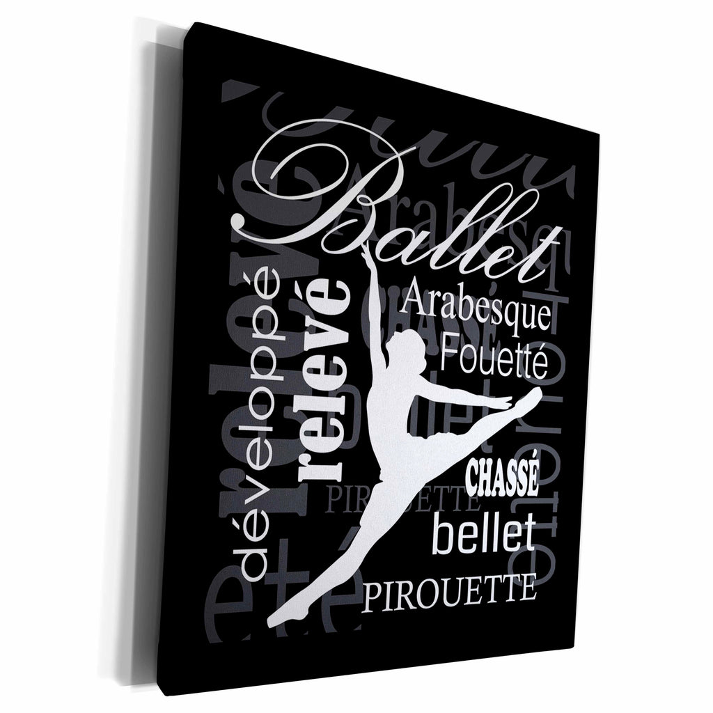 3dRose White ballerina dancing - Museum Grade Canvas Wrap (cw_232728)