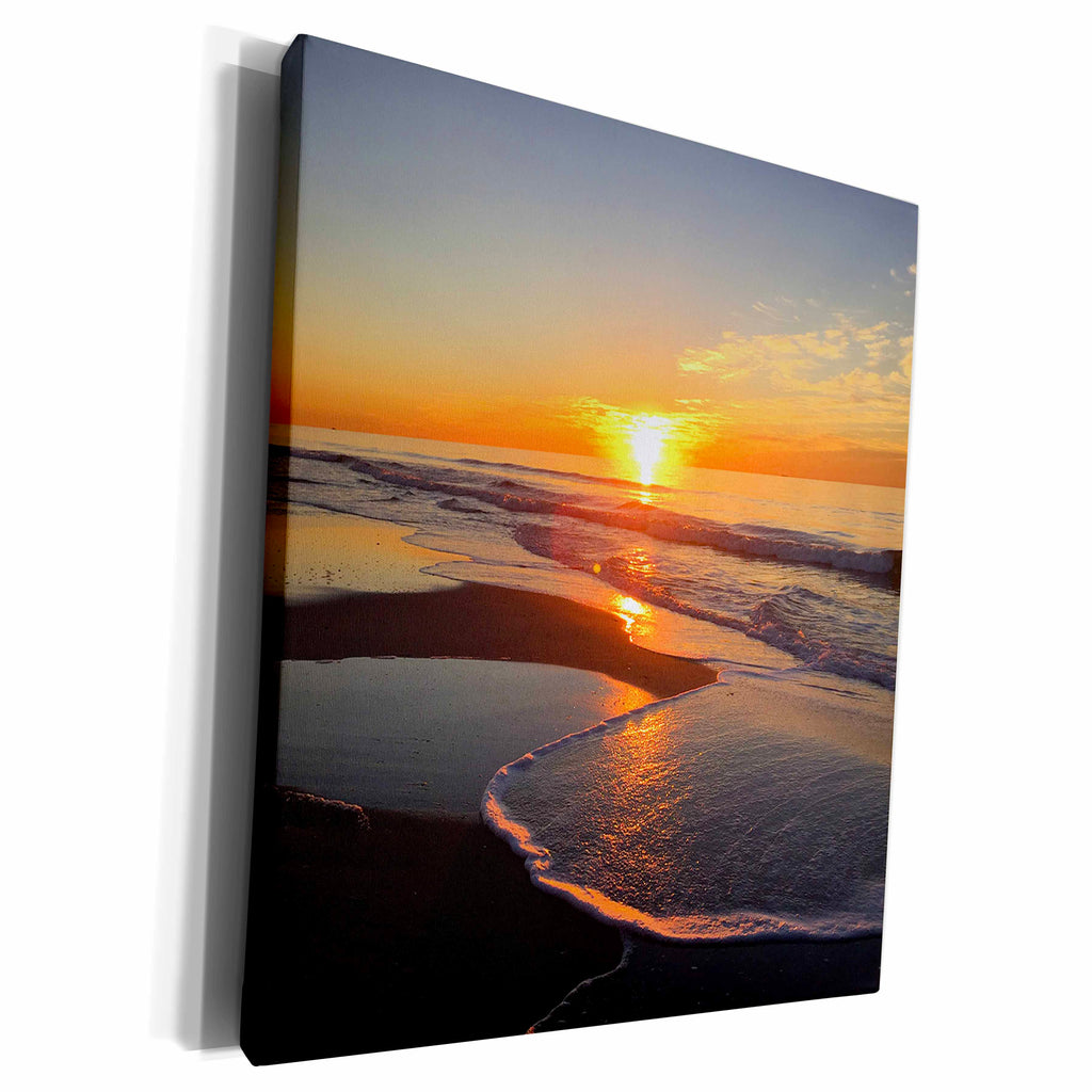 3dRose SUNRISE ON THE OCEAN - Museum Grade Canvas Wrap (cw_232844)