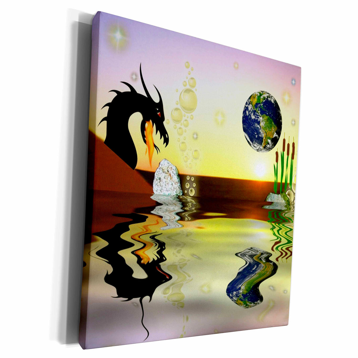 3dRose SmudgeArt Sci Fi Designs - Lunar Sand Dunes - Museum Grade Canvas Wrap (cw_23310)