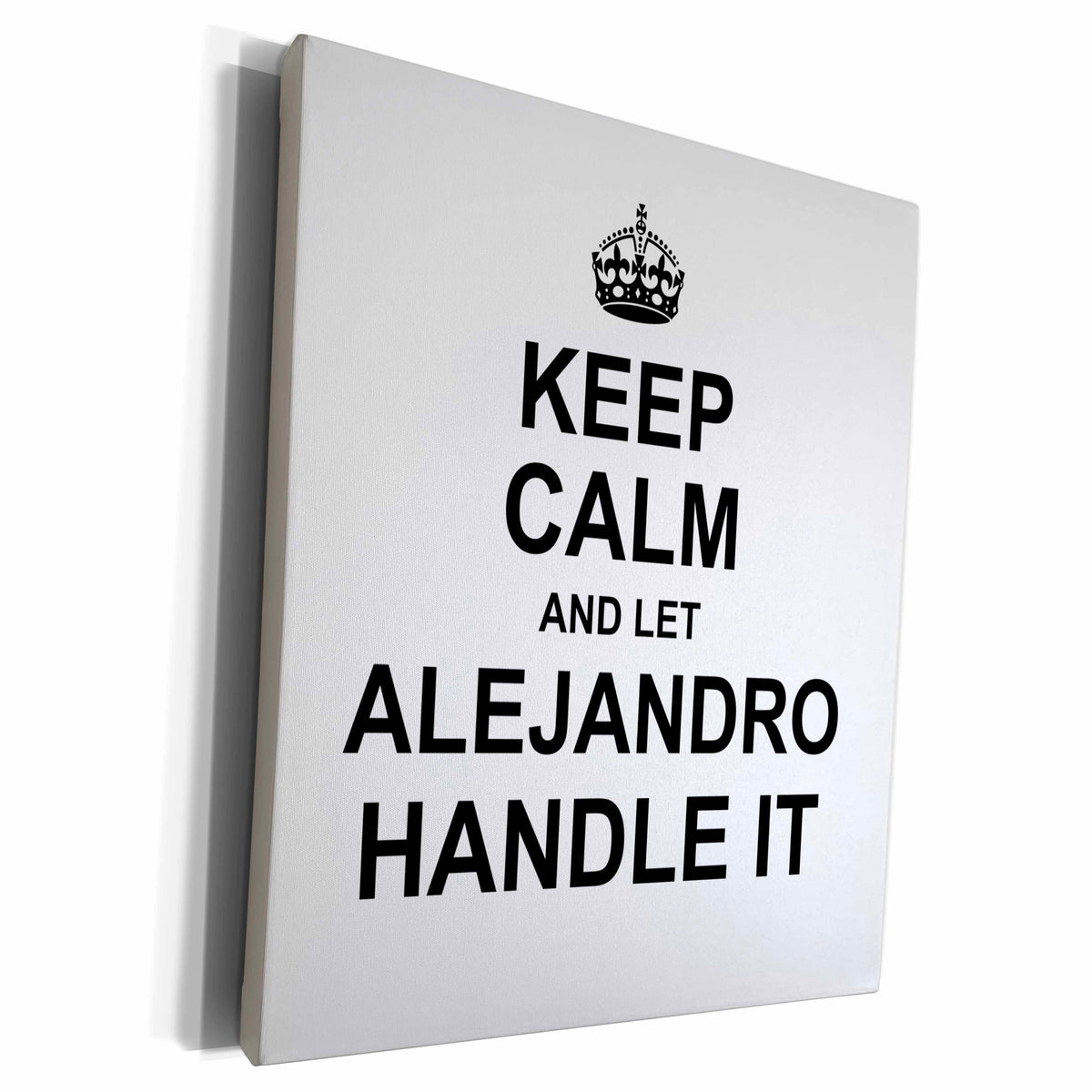 3dRose Keep Calm and Let Alejandro Handle it funny personal... - Museum Grade Canvas Wrap (cw_233178)