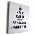 3dRose Keep Calm and Let Benjamin Handle it funny personal... - Museum Grade Canvas Wrap (cw_233193)