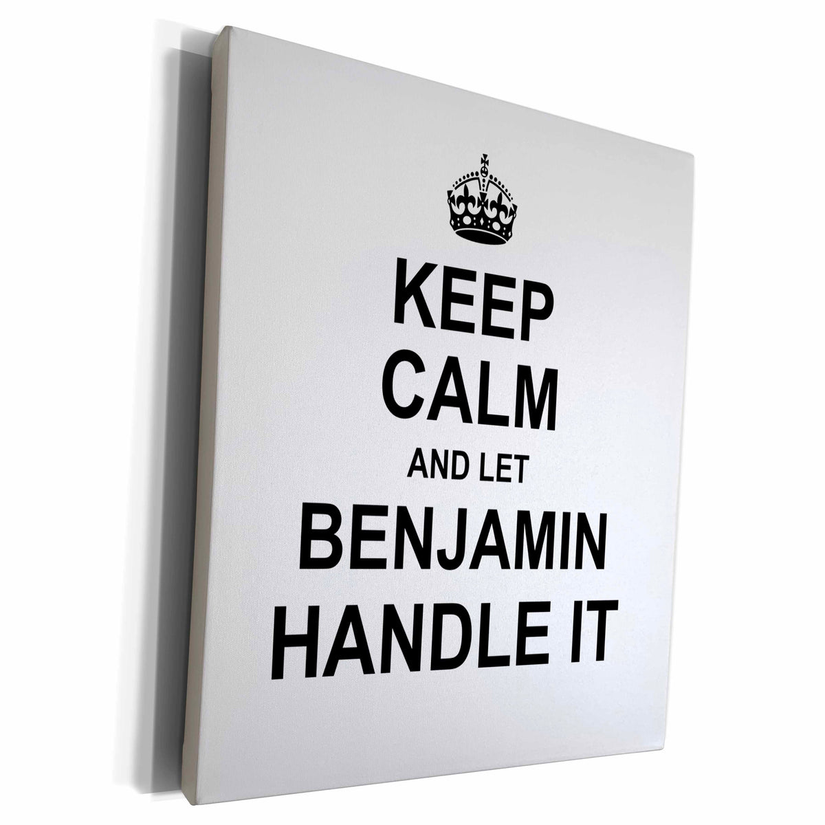 3dRose Keep Calm and Let Benjamin Handle it funny personal... - Museum Grade Canvas Wrap (cw_233193)
