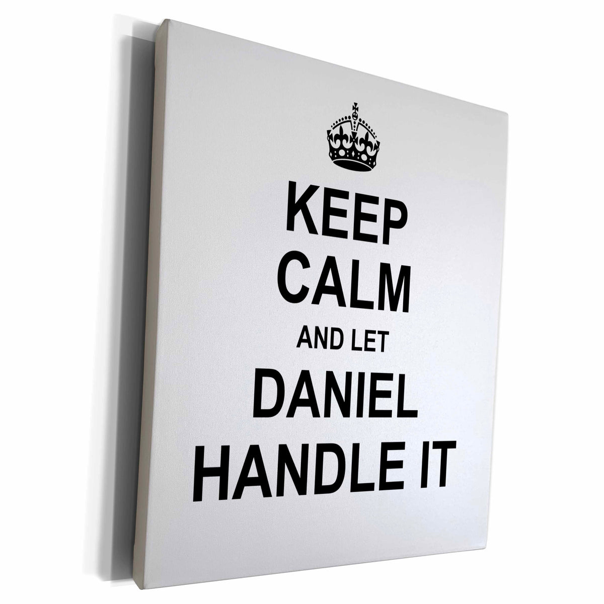 3dRose Keep Calm and Let Daniel Handle it - funny personal... - Museum Grade Canvas Wrap (cw_233228)