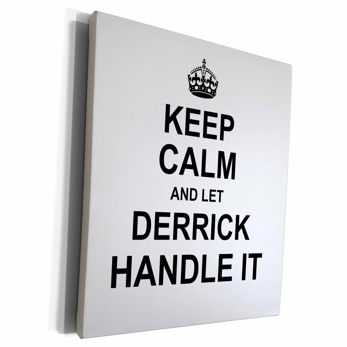 3dRose Keep Calm and Let Derrick Handle it - funny personal... - Museum Grade Canvas Wrap (cw_233238)