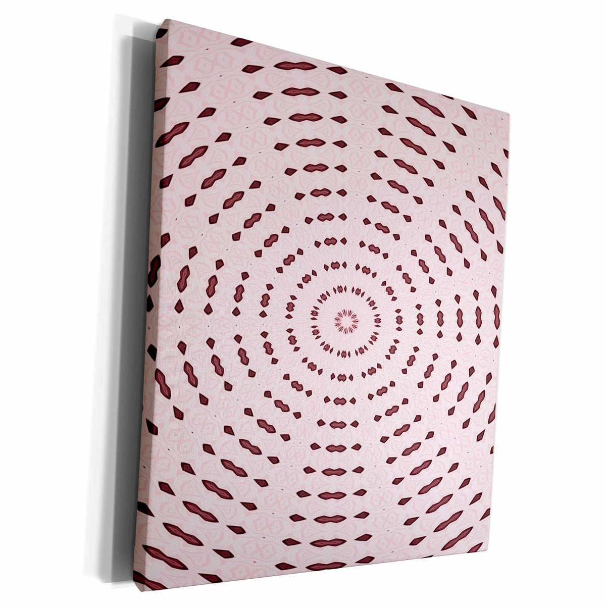 3dRose SmudgeArt Pattern Designs - Kaleidoscope Pattern Pink - Museum Grade Canvas Wrap (cw_23359)