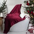 Tache Holiday Red Microfleece with Sherpa Back Throw Blanket (HRDMF)