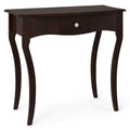 Console Table with Drawer and Solid Wood Frame-Espresso