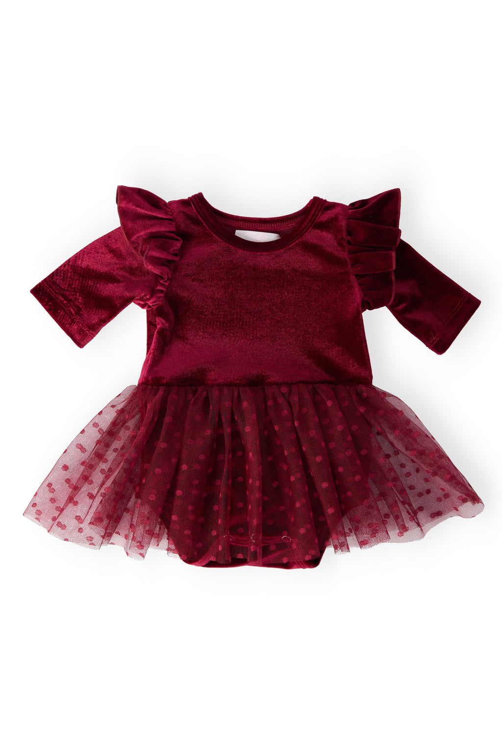 Cranberry Velvet Tutu Bodysuit