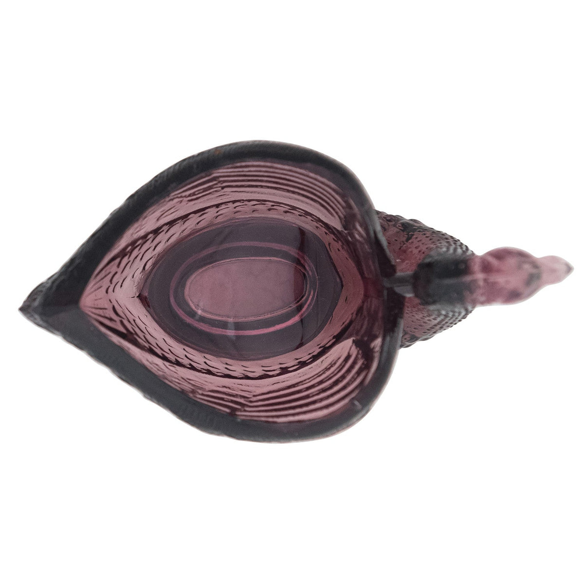 Purple Recycled Glass Swan Toothpick & Spoon Dish
