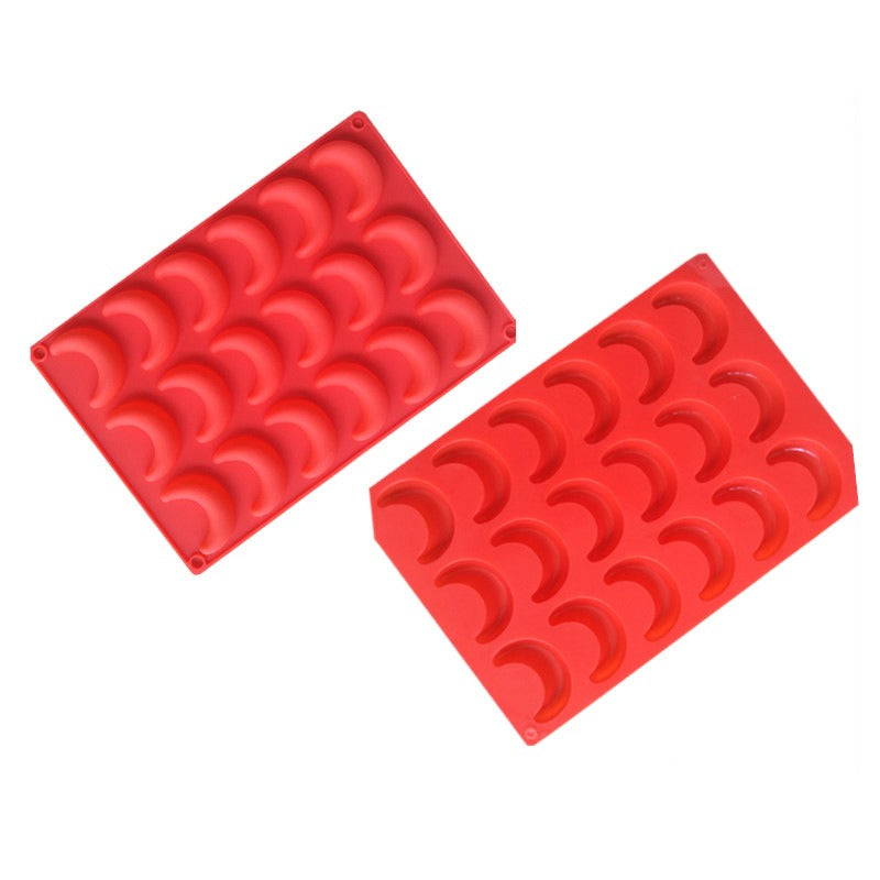 18 Chain Moon Silicone Ice Grid Mold Cold Soap Mold Creative Silicone Mold Bending Moon Chocolate Mold